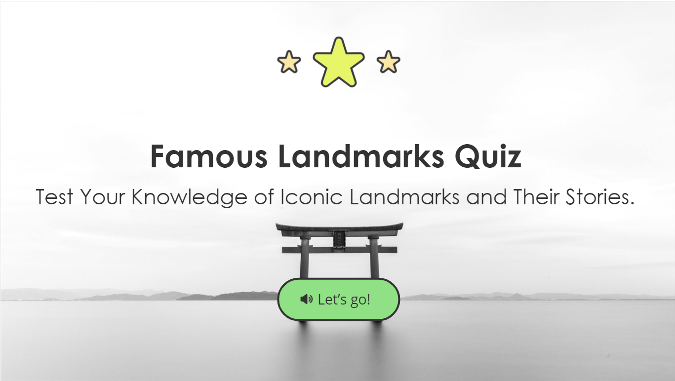 Gamified Quiz - Famous Landmarks 1 portfolio image
