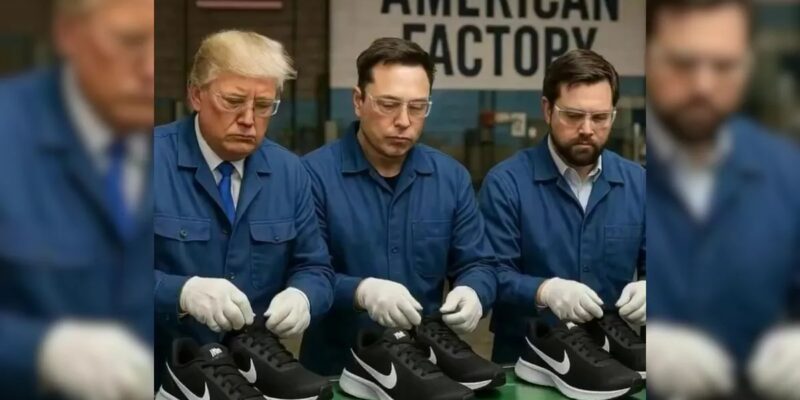 tariff-war-turns-comical:-ai-memes-feature-trump-and-musk-in-sneaker-factory