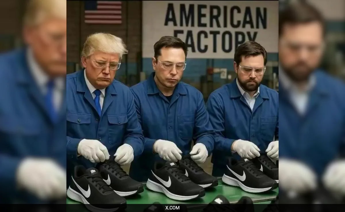 tariff-war-turns-comical:-ai-memes-feature-trump-and-musk-in-sneaker-factory