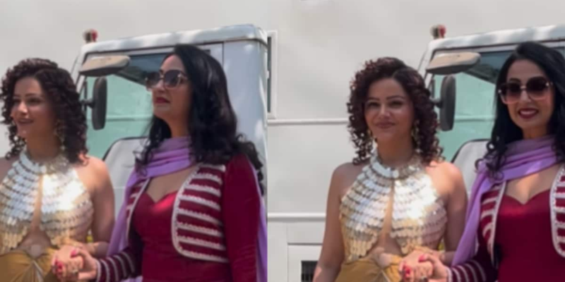 rubina-dilaik,-kashmera-shah-pose-hand-in-hand-outside-laughter-chefs-2-sets