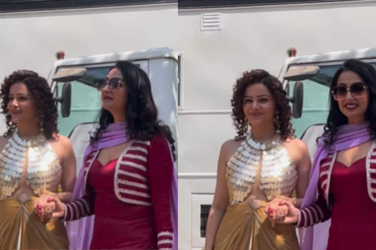 rubina-dilaik,-kashmera-shah-pose-hand-in-hand-outside-laughter-chefs-2-sets