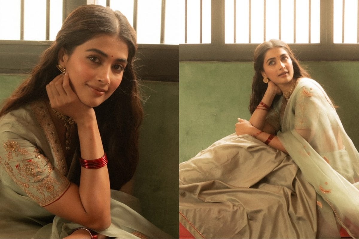 pooja-hegde’s-sage-green-saree-look-is-a-beautiful-blend-of-simplicity-and-glamour