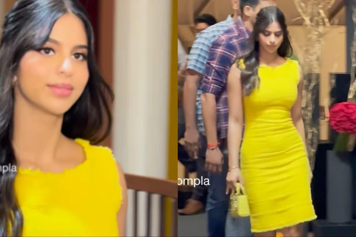 suhana-khan-stuns-in-a-sunshine-yellow-dolce-and-gabbana-dress-and-matching-dior-bag