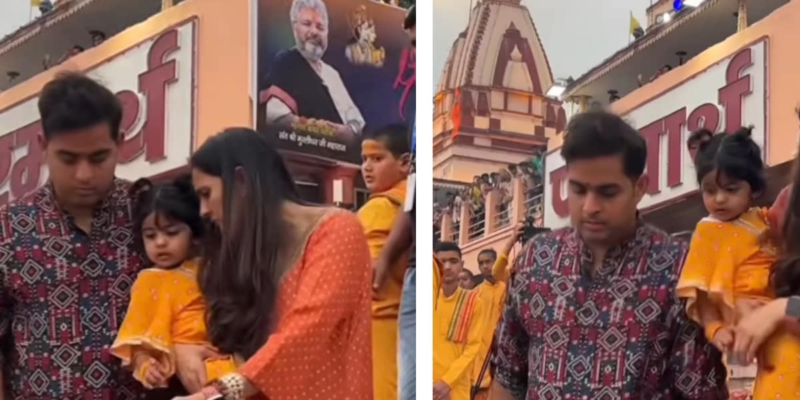 akash-ambani-and-shloka-mehta-stun-in-printed-ethnics-at-parmarth-niketan,-rishikesh